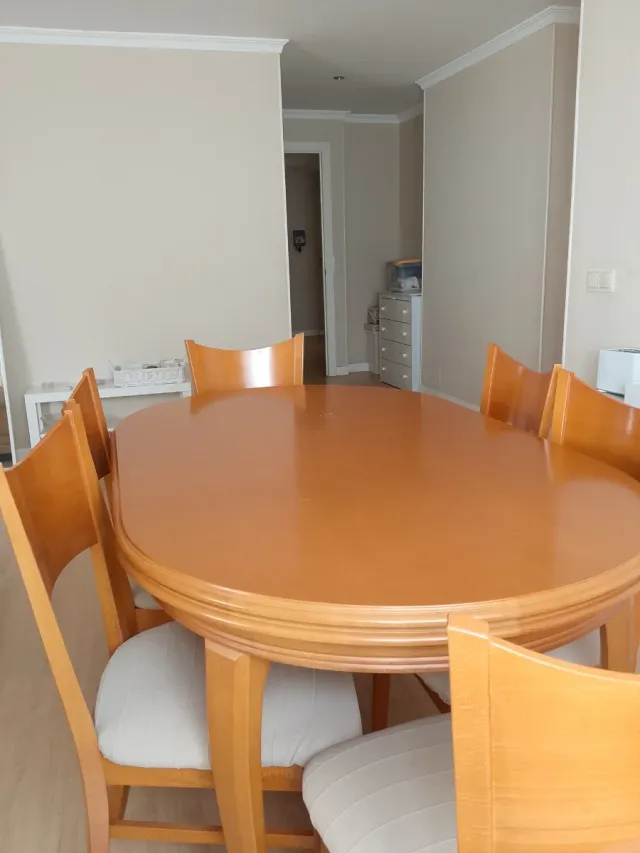 Mesa y 6 Sillas Comedor Madera cerezo