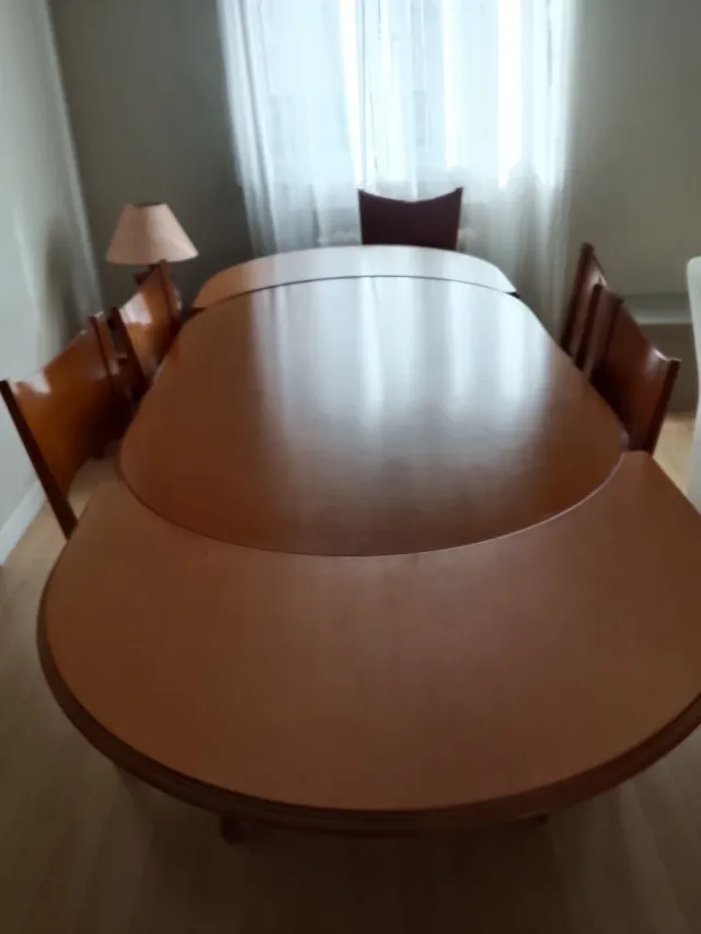 Mesa y 6 Sillas Comedor Madera cerezo