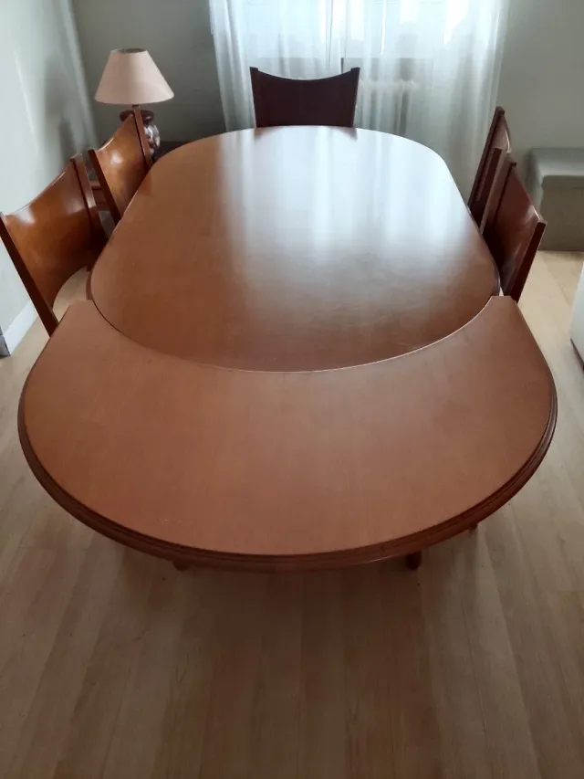 Mesa y 6 Sillas Comedor Madera cerezo