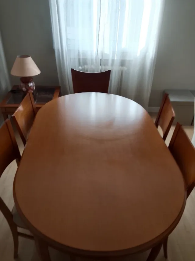 Mesa y 6 Sillas Comedor Madera cerezo