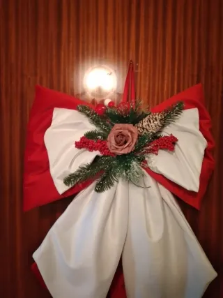 Fiocco Natalizio Rosso e Bianco