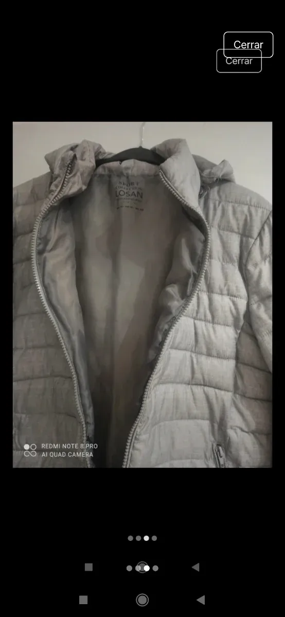 Abrigo acolchado gris talla XL