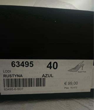 Salones LODI tacón destalonado azul y plateado