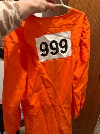 Disfraz/Mono Carcel Naranja Talla Única