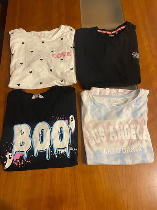 Lote 4 camisetas de manga corta niña