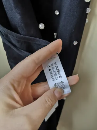 Abito Zara nero con perle e strass