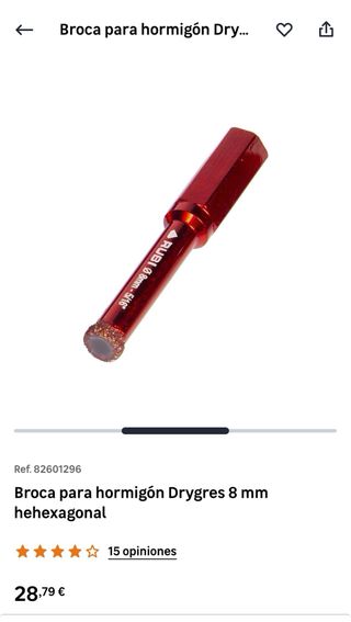 Broca hormigón Drygres 8mm hexagonal