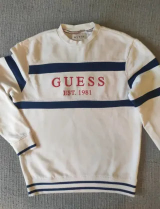 Suéter Guess Vintage Rayas Azul Blanco
