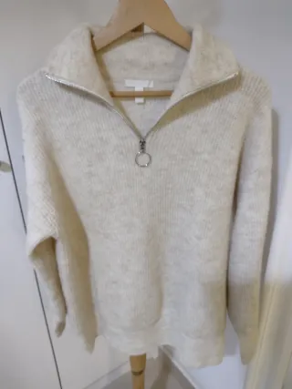 Jersey H&M cremallera beige