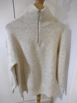 Jersey H&M cremallera beige