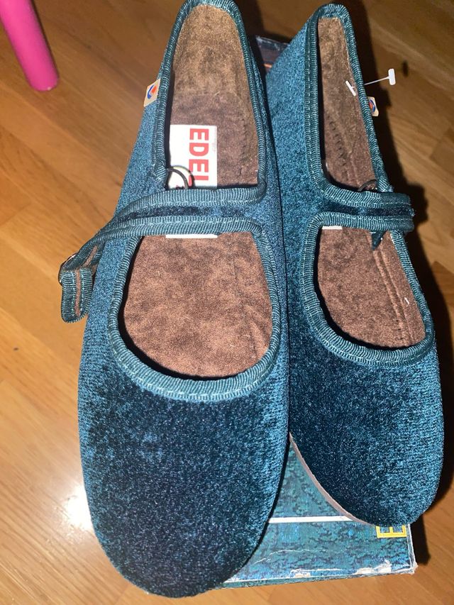 Bailarinas terciopelo verde botella