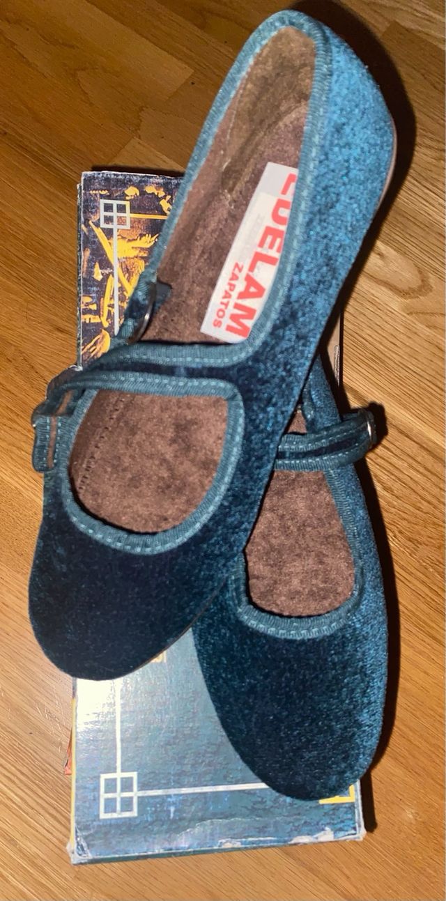 Bailarinas terciopelo verde botella