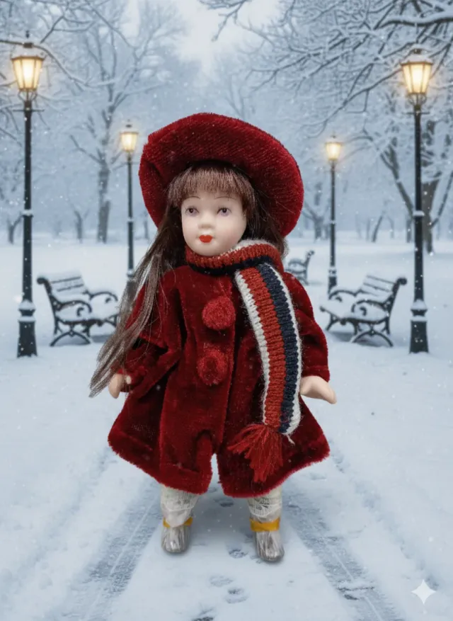 Bambola da collezione in porcellana