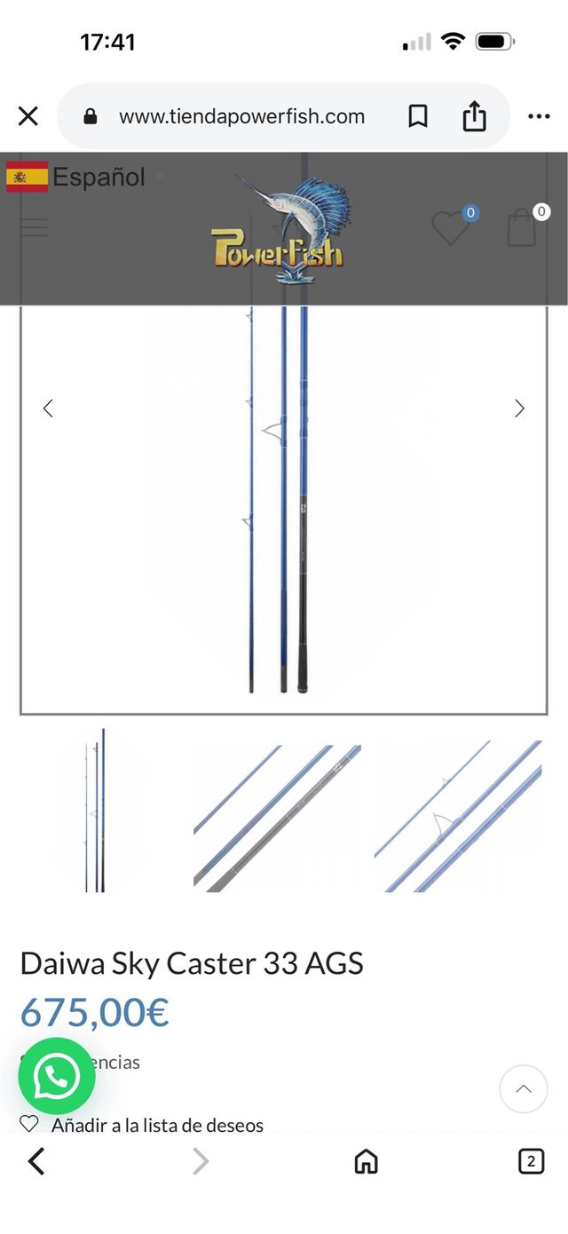 Caña Daiwa Sky Caster 33 AGS la pareja