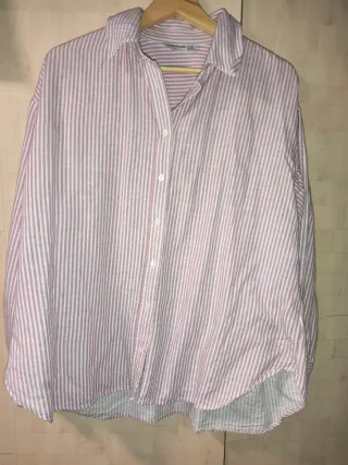 Camisa Stradivarius Rayas Rosas Talla M