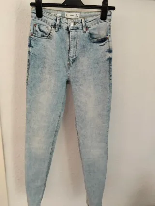 Pantalón vaquero Mango Noa mujer azul claro