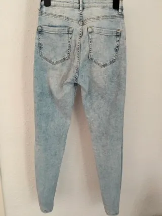 Pantalón vaquero Mango Noa mujer azul claro