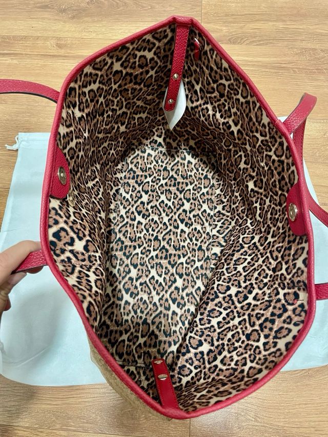 Bolso Tote Guess Marrón y Rojo Nuevo