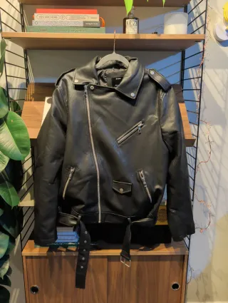 Chaqueta Biker Negra Hombre Bershka