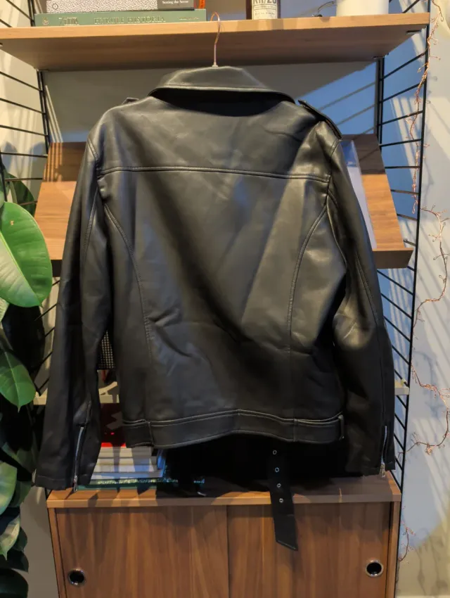 Chaqueta Biker Negra Hombre Bershka