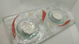 Portacandele in vetro artigianale