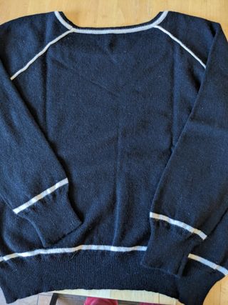 Maglia donna in cashmere nero e bianco