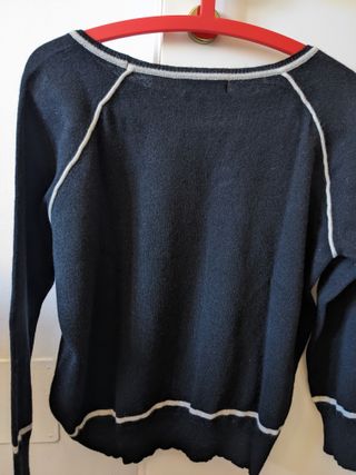 Maglia donna in cashmere nero e bianco