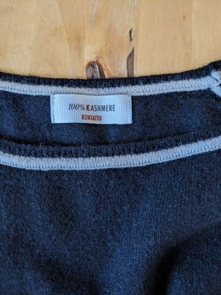 Maglia donna in cashmere nero e bianco