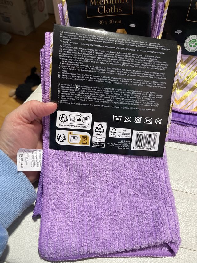 Paños de microfibra decorados (Set de 3) Lote de 9