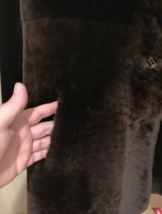 Abrigo de piel mutón marrón HERLEATHER