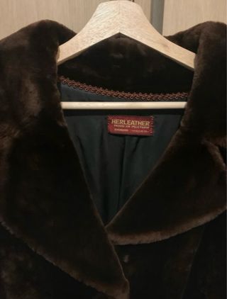Abrigo de piel mutón marrón HERLEATHER