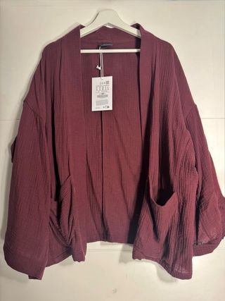 Chaqueta kimono burdeos