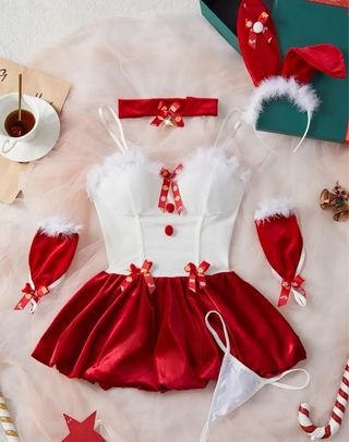 Lencería Navideña Conejita Talla de S a XL