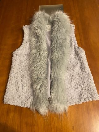 Chaleco gris peludo talla M