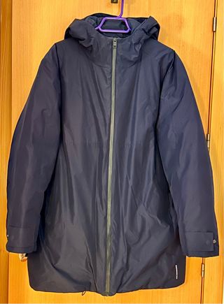Chaquetón Parka azul marino con capucha de Mango