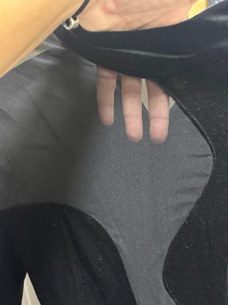 Vestido fiesta terciopelo y transparencias