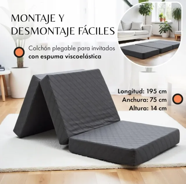 Colchón Plegable 75x195 de 14cm  Nuevo