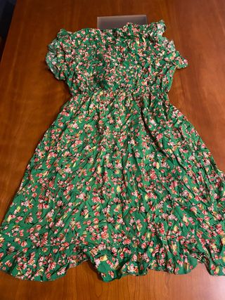 Vestido verde estampado floral