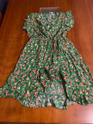 Vestido verde estampado floral
