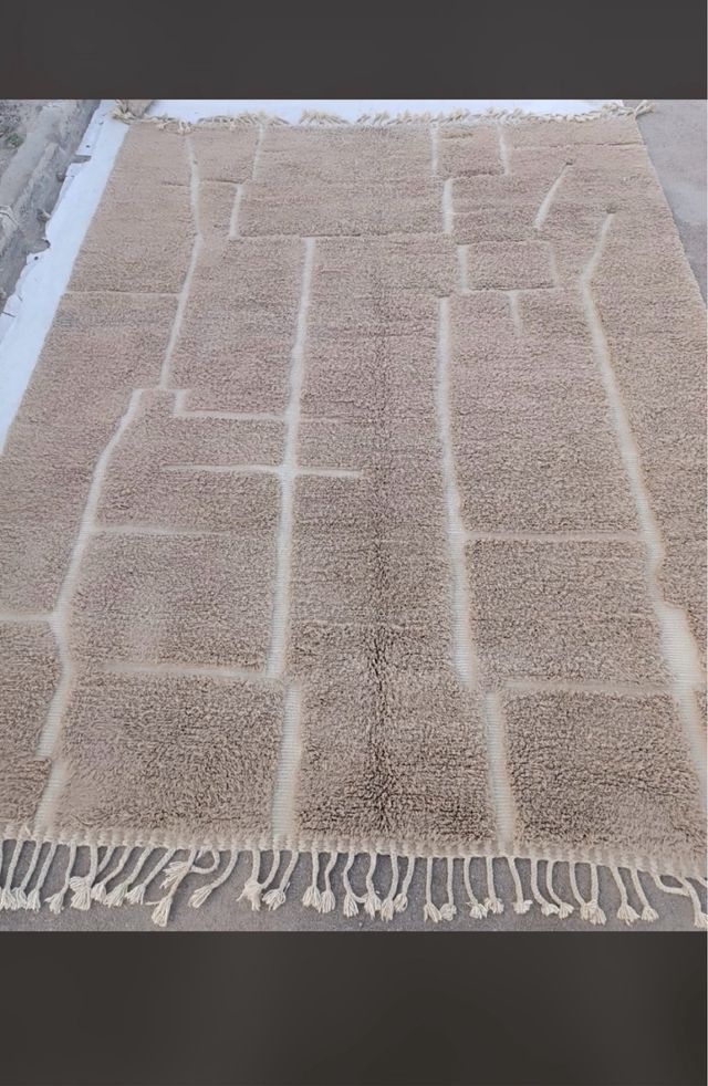 Alfombra Beni Ouarain 3x4 Marrón Lana