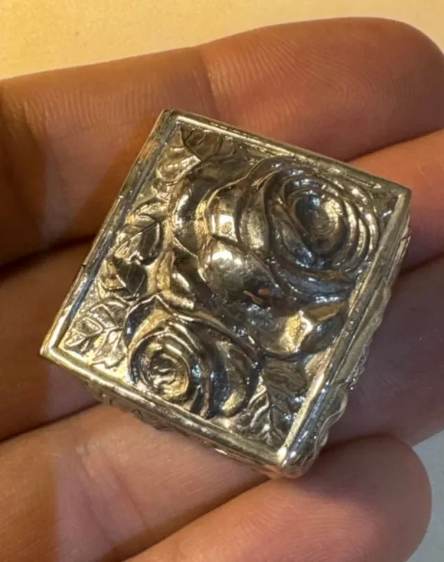 Pastillero Plata 925 Flores