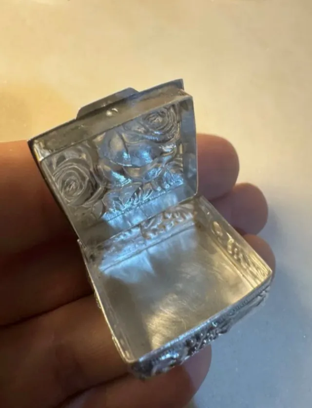 Pastillero Plata 925 Flores