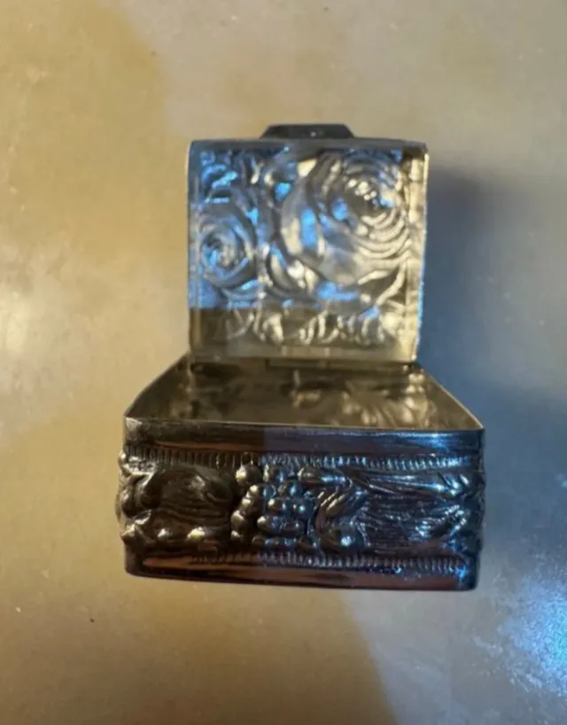 Pastillero Plata 925 Flores