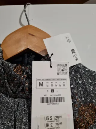 Vestido Zara lentejuelas plateadas y doradas