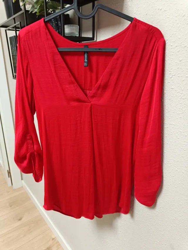 Blusa Stradivarius Roja Talla S