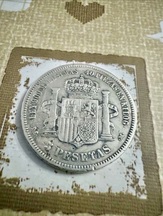 5 pesetas 1871 Amadeo I moneda de plata