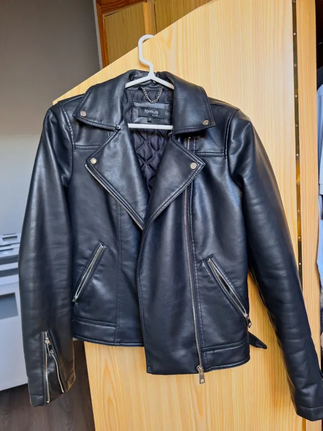 Cazadora Biker Negra Mujer