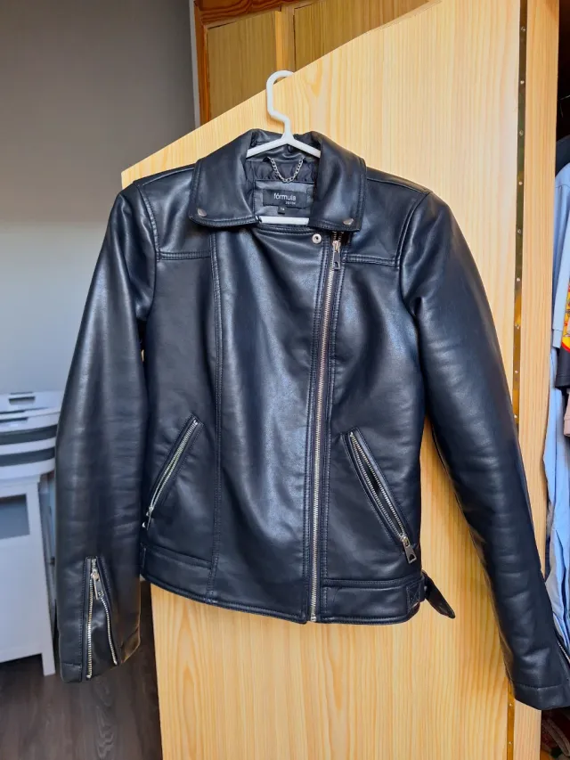 Cazadora Biker Negra Mujer