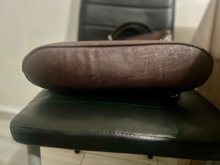 Borsa con stampa gru e pelle marrone