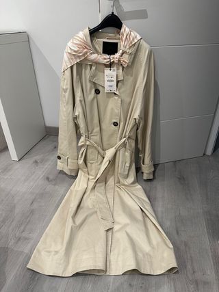 Gabardina Zara XL Beige con Pañuelo